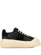 H-STRIPES NAPPA LEATHER AND SUEDE SNEAKERS Hogan BLACK 36