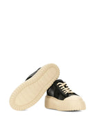 H-STRIPES NAPPA LEATHER AND SUEDE SNEAKERS Hogan
