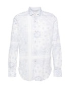 PATTERNED LONG-SLEEVED SHIRT Eleventy CLEAR BLUE S
