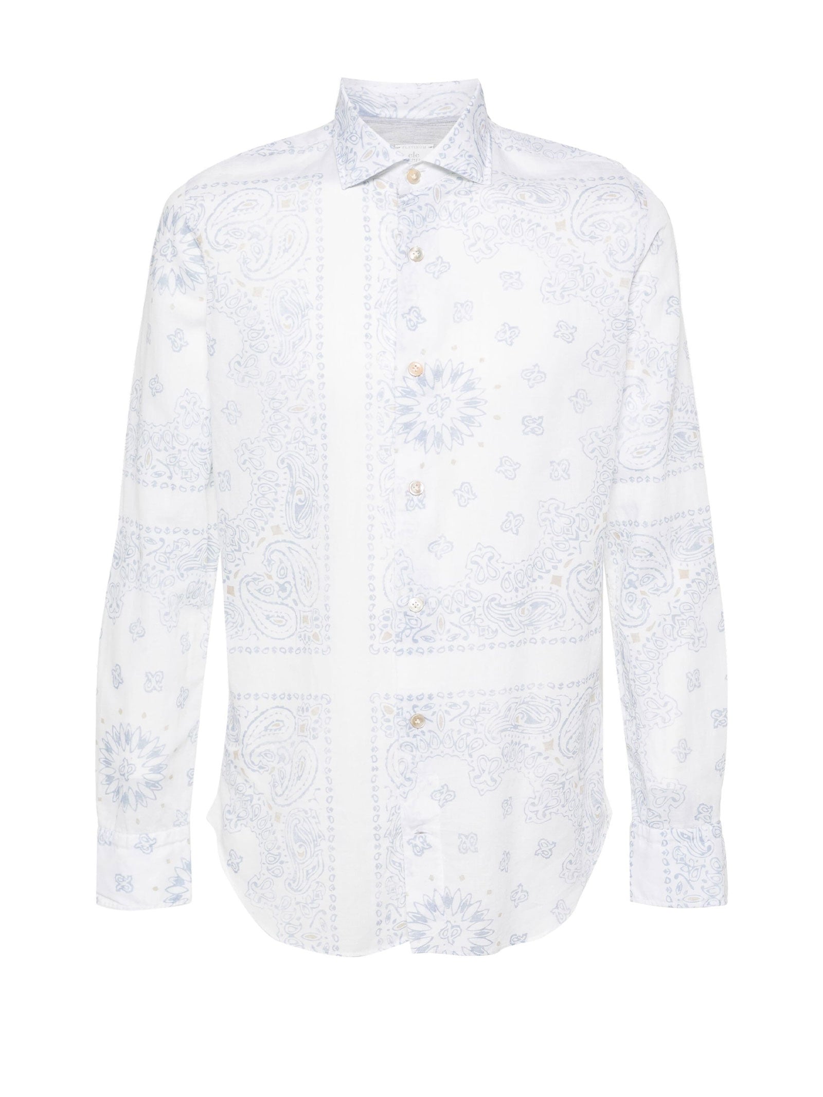PATTERNED LONG-SLEEVED SHIRT Eleventy CLEAR BLUE S
