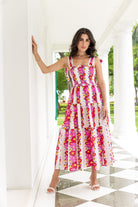 Floral cotton cambric dress with smocked bodice detail by Beyond by Vera