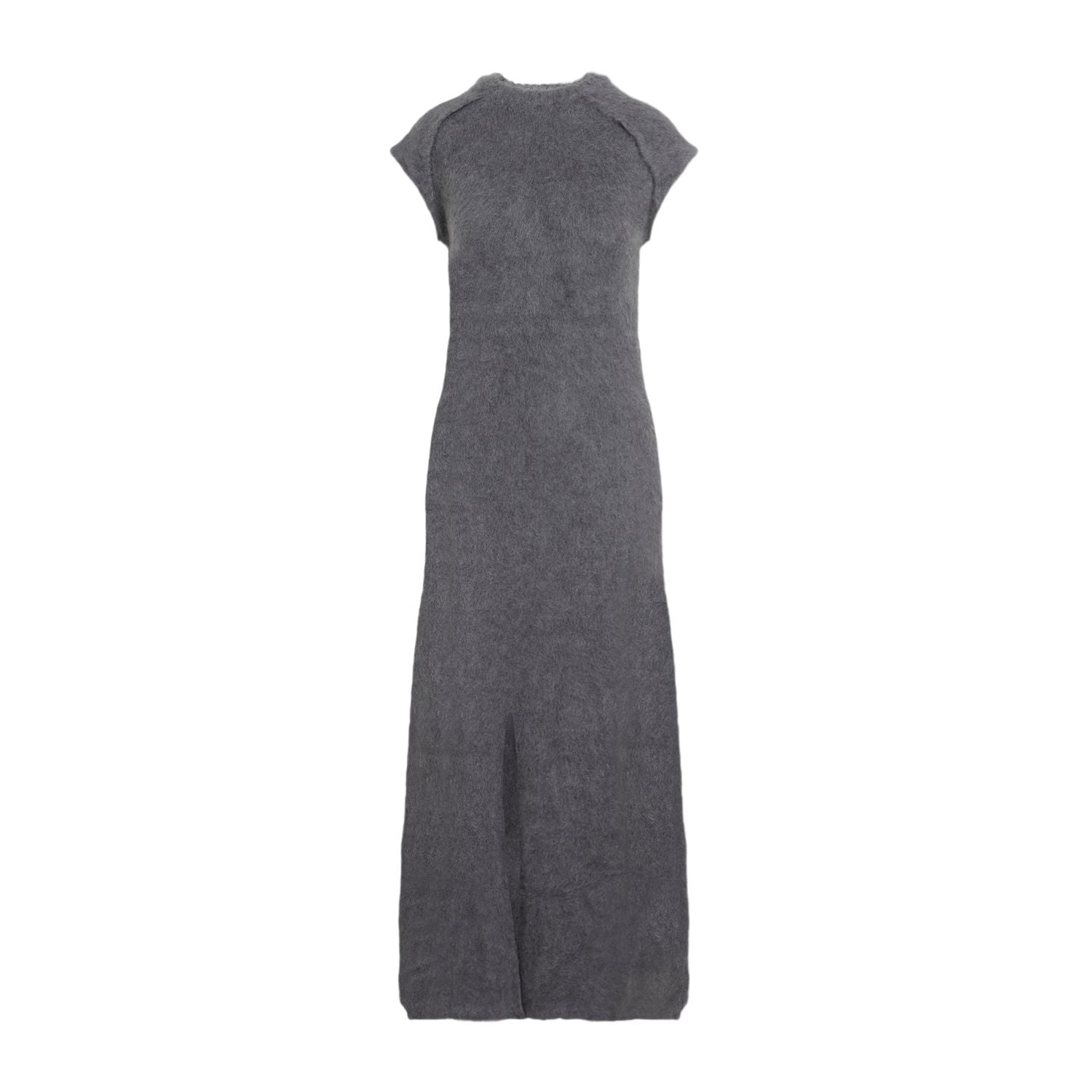 Jil Sander Gray Virgin Wool Maxi Dress