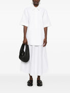 WHITE PLEATED WIDE SHIRT Jil Sander