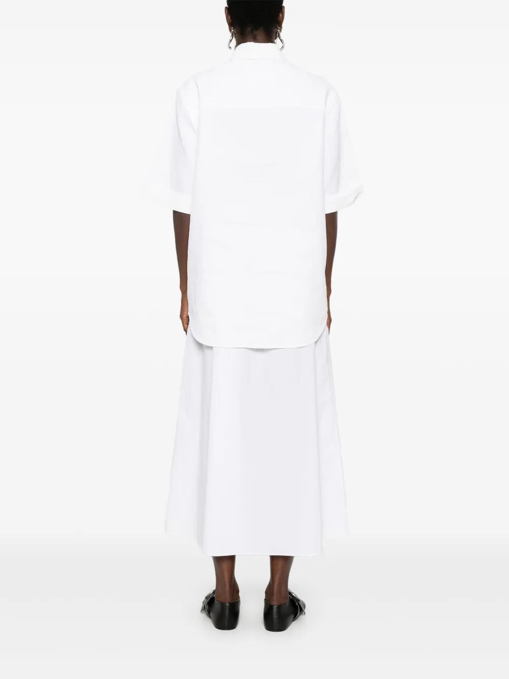 WHITE PLEATED WIDE SHIRT Jil Sander