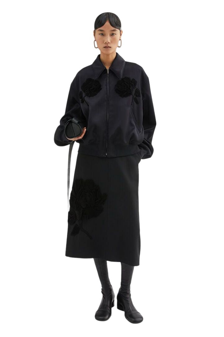 BOMBER FLORAL RELIEVE BLACK Jil Sander NEGRO DE34