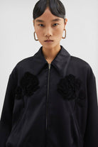 BOMBER FLORAL RELIEVE BLACK Jil Sander
