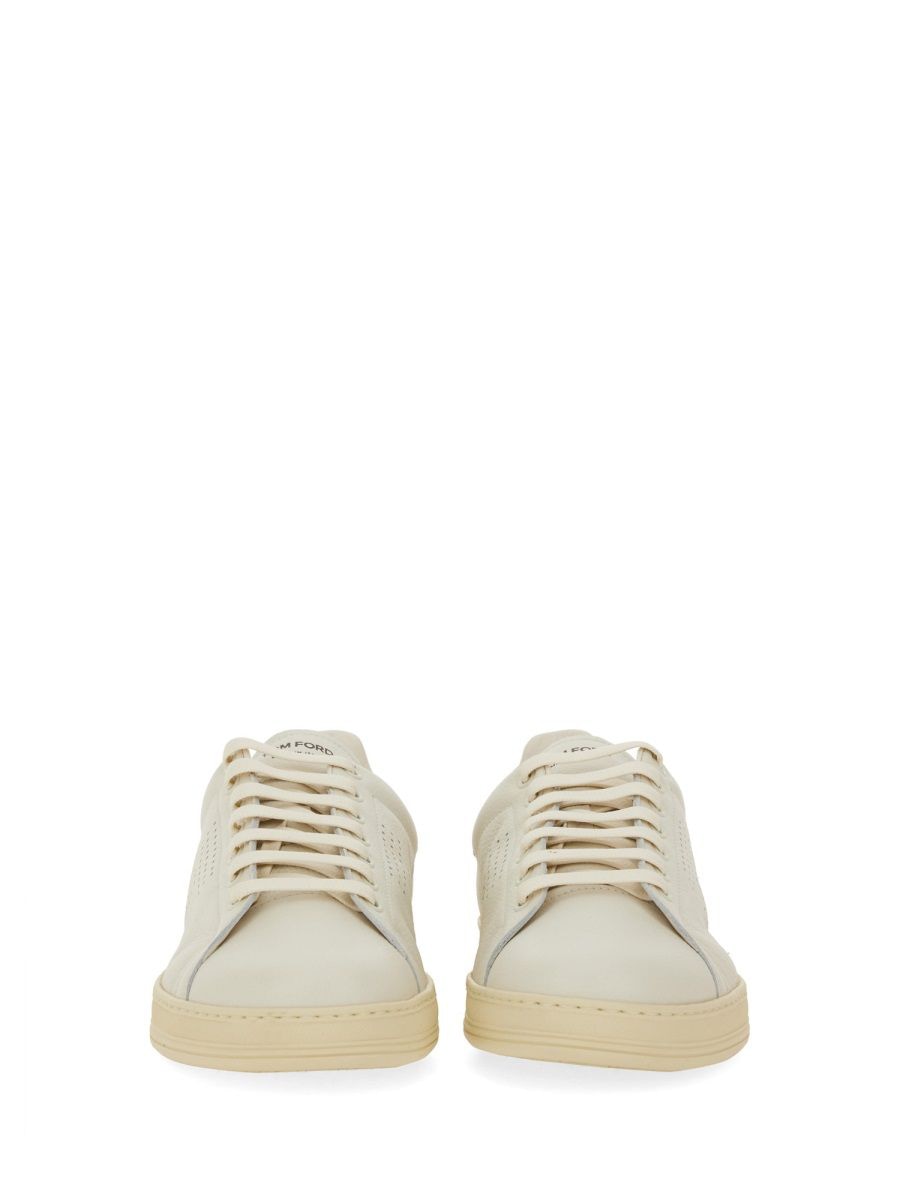 BEIGE CALF LEATHER SNEAKERS Tom Ford