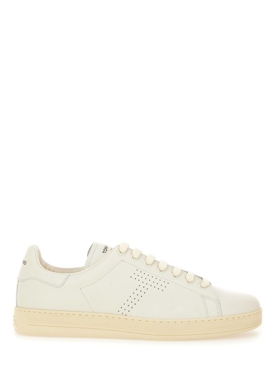 BEIGE CALF LEATHER SNEAKERS Tom Ford