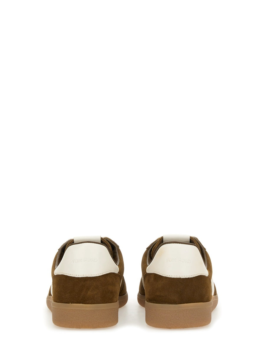 WALNUT AMBER LEATHER FLAT SHOES Tom Ford