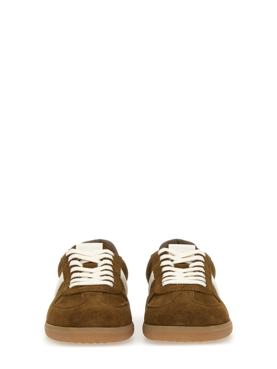 WALNUT AMBER LEATHER FLAT SHOES Tom Ford