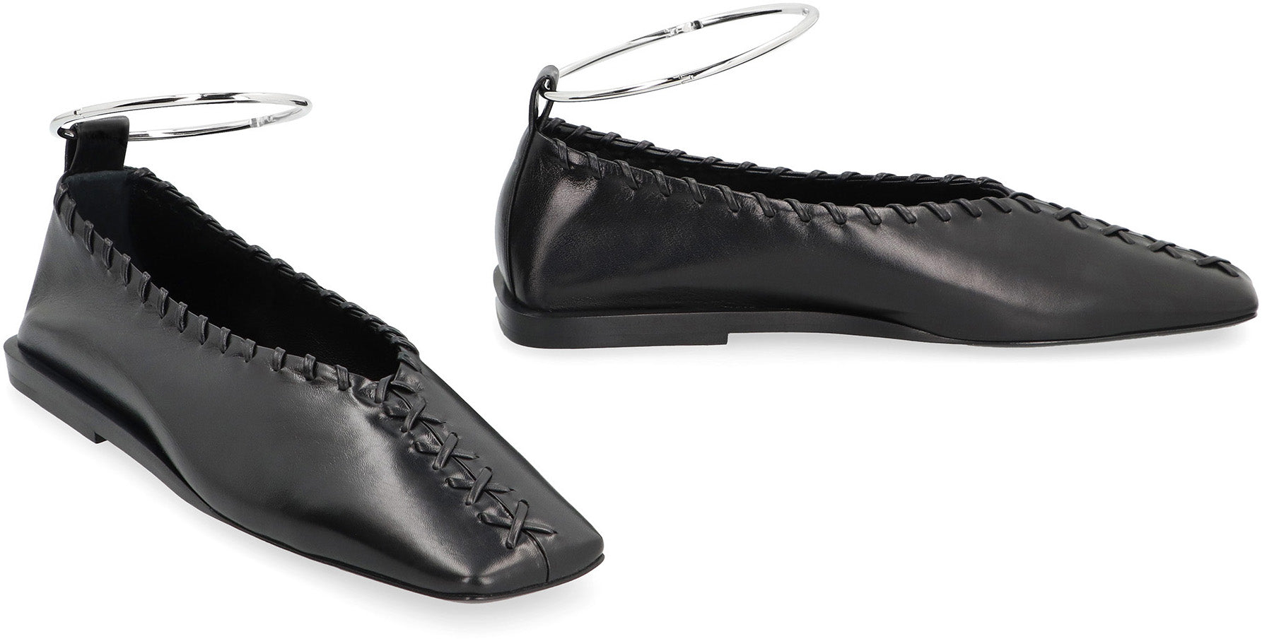RING LEATHER BALLET FLATS Jil Sander