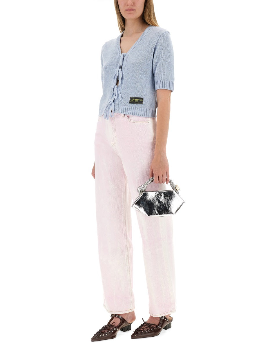 PINK ORGANIC COTTON JEANS Ganni