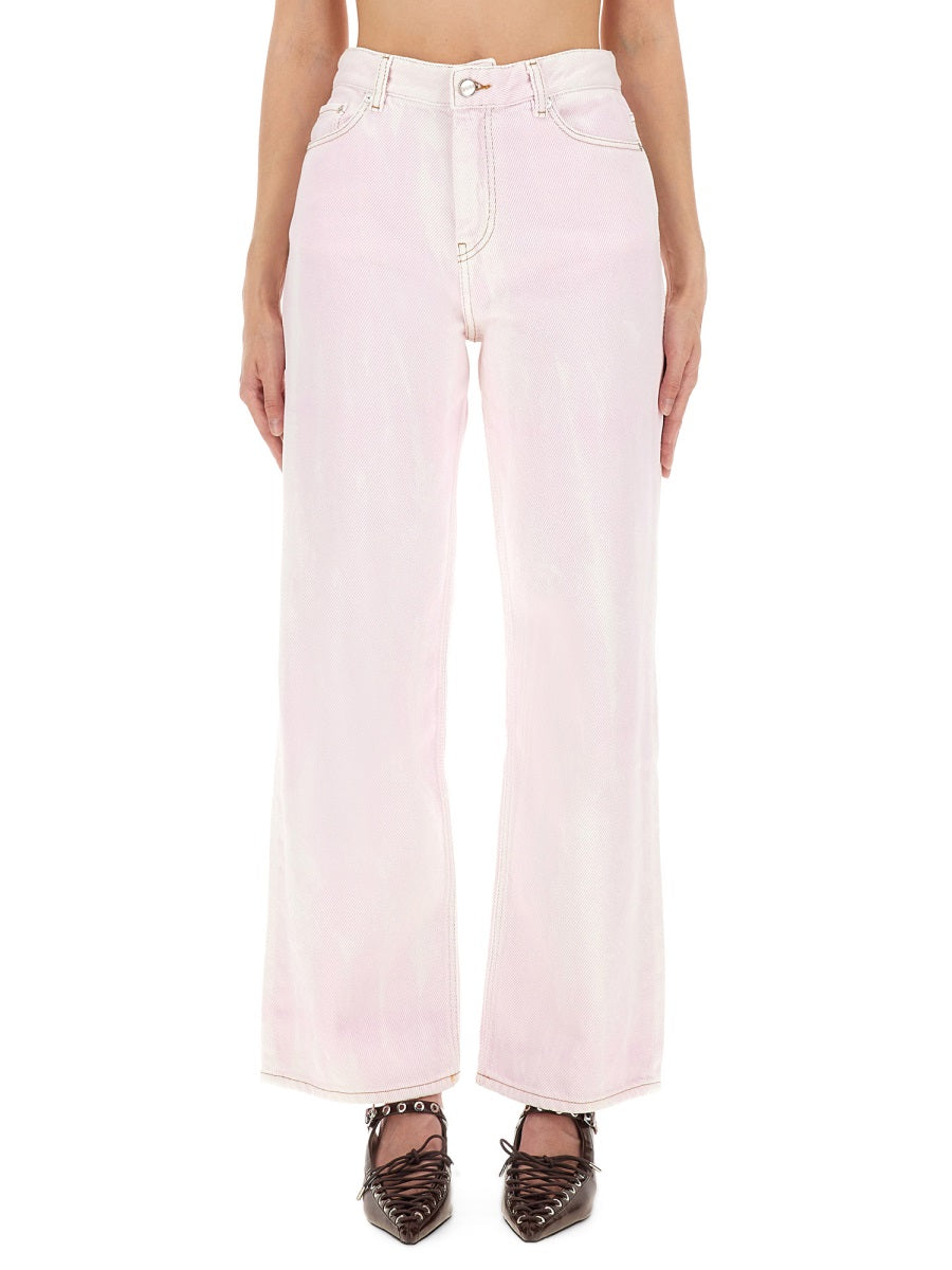 PINK ORGANIC COTTON JEANS Ganni PINK 28