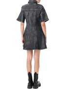 SHIMMERY FOIL DENIM MINI DRESS Ganni