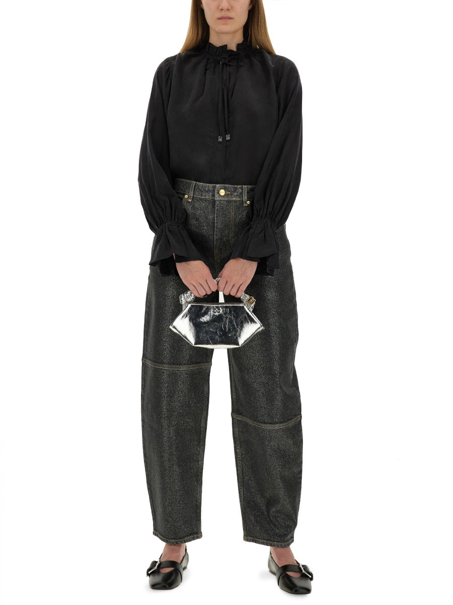 BLACK ORGANIC COTTON JEANS Ganni
