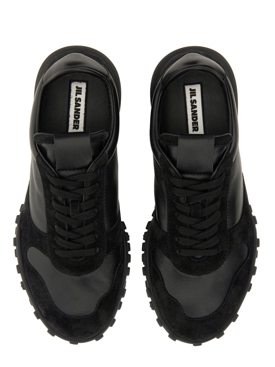 BLACK CALF LEATHER SNEAKERS Jil Sander