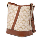 Beige Celine Small Triomphe bucket bag, side angle view