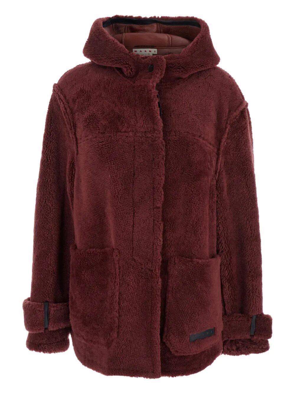 LOGO PATCH HOODED COAT Marni RED 42