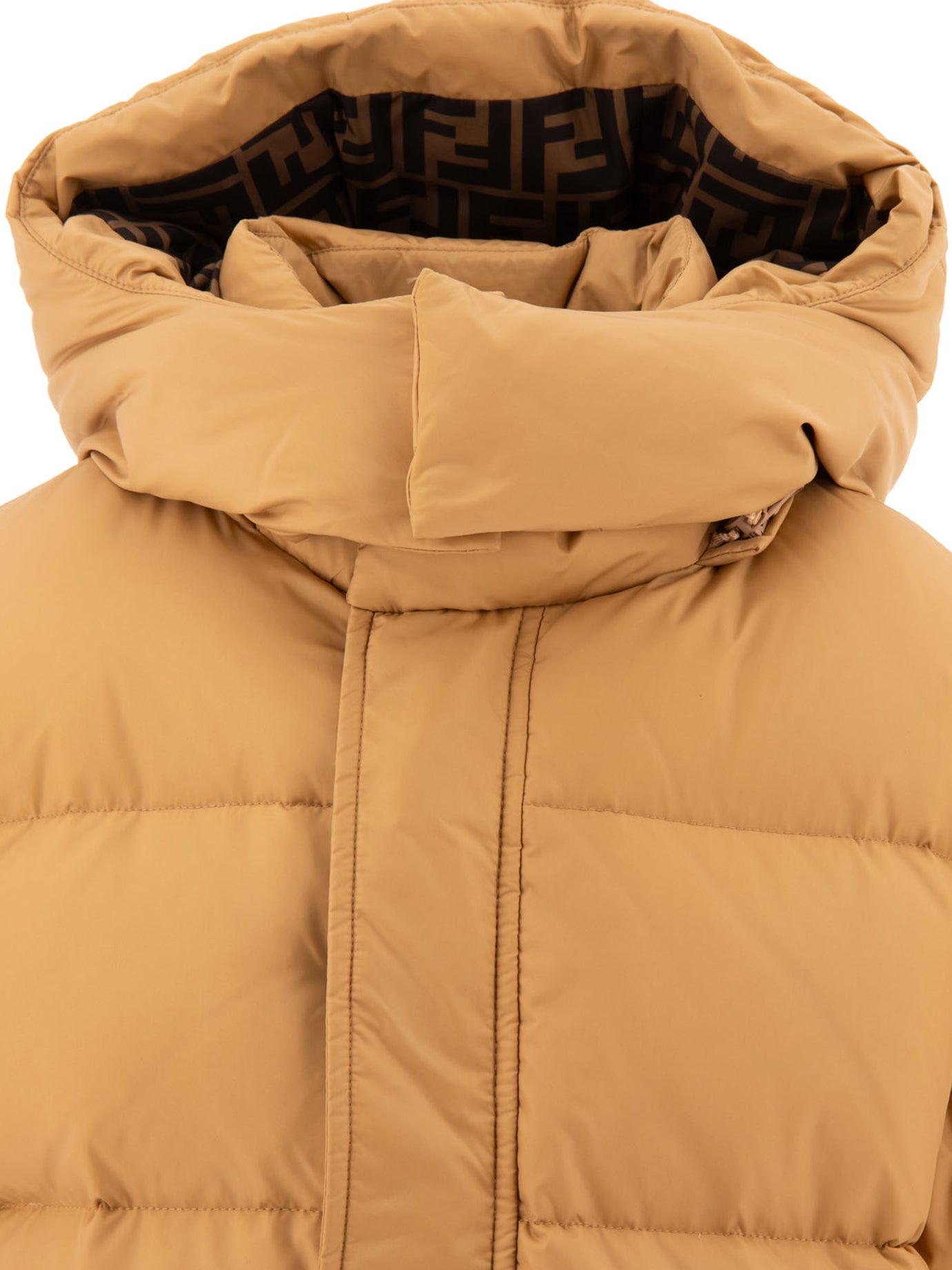DOWN JACKET WITH PATCH LOGO FENDI KIDS