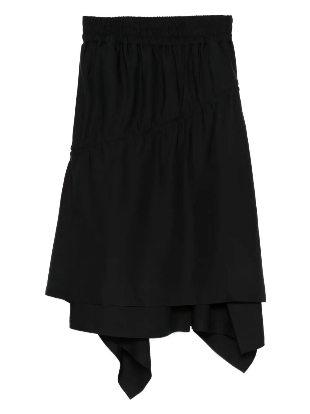 ASYMMETRICAL MIDI SKIRT IN TWILL Y-3 BLACK XS