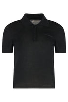 KNITTED COTTON BLEND POLO SHIRT Moncler black XS