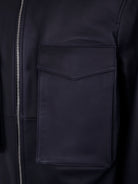LEATHER PATCH POCKET BOMBER JACKET DESA