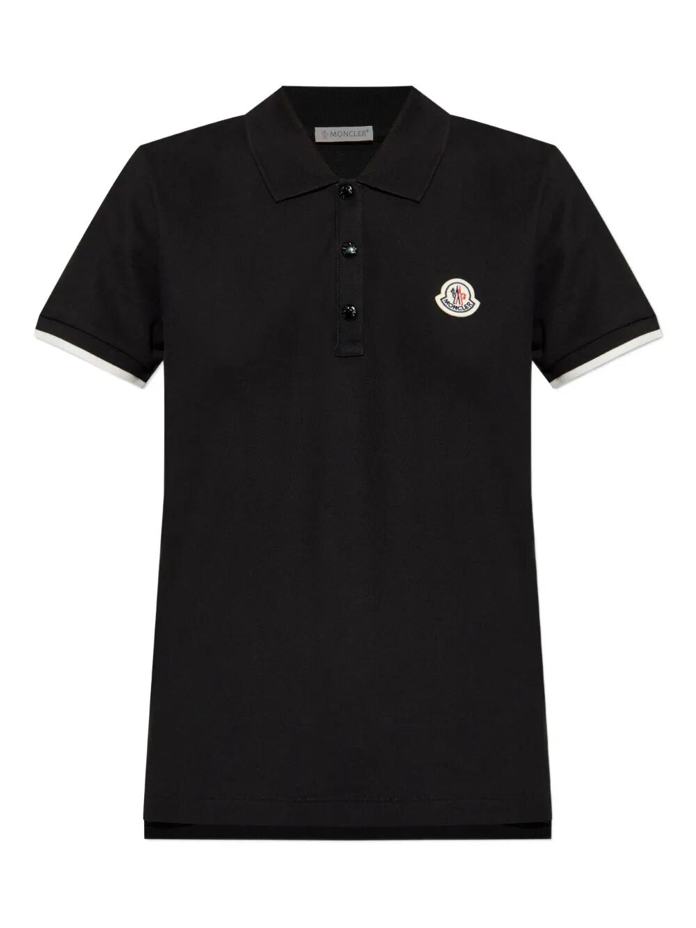 LOGO PATCH COTTON PIQUÉ POLO SHIRT Moncler BLACK XS
