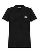 LOGO PATCH COTTON PIQUÉ POLO SHIRT Moncler BLACK XS