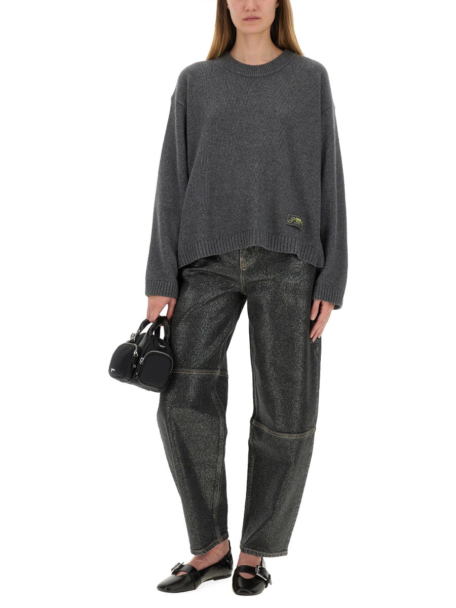 GREY RECYCLED WOOL SWEATERS Ganni