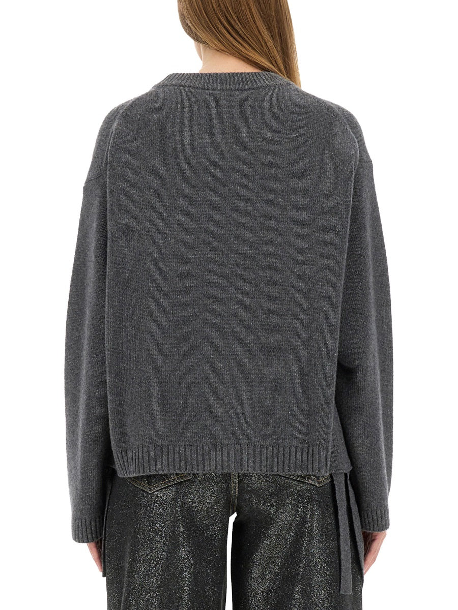 GREY RECYCLED WOOL SWEATERS Ganni