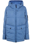 "GARMENT DYED CRINKLE REPS NY" RECYCLED NYLON SHORT PARKA Stone Island BLUE M