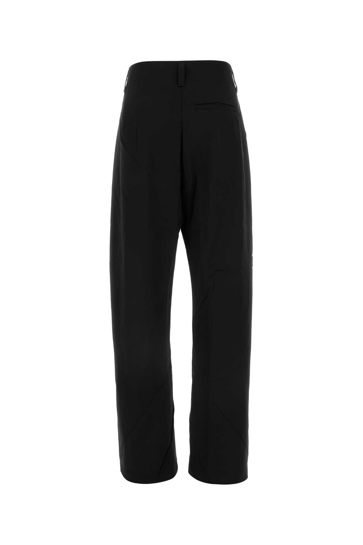 BLACK STRETCH WOOL VENARI WIDE-LEG PANT KIKO KOSTADINOV