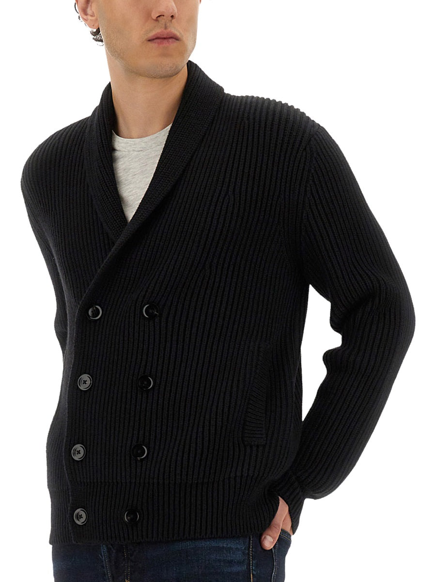 DOUBLE-BREASTED RIBBED KNIT CARDIGAN Tom Ford