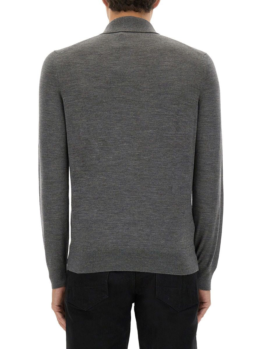 GREY WOOL POLO SHIRTS Tom Ford