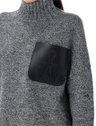 HIGH NECK KNIT LEATHER PATCH Jw Anderson