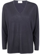 LONG SLEEVE V-NECK EXTRAFINE SWEATER Drumohr BLACK XS