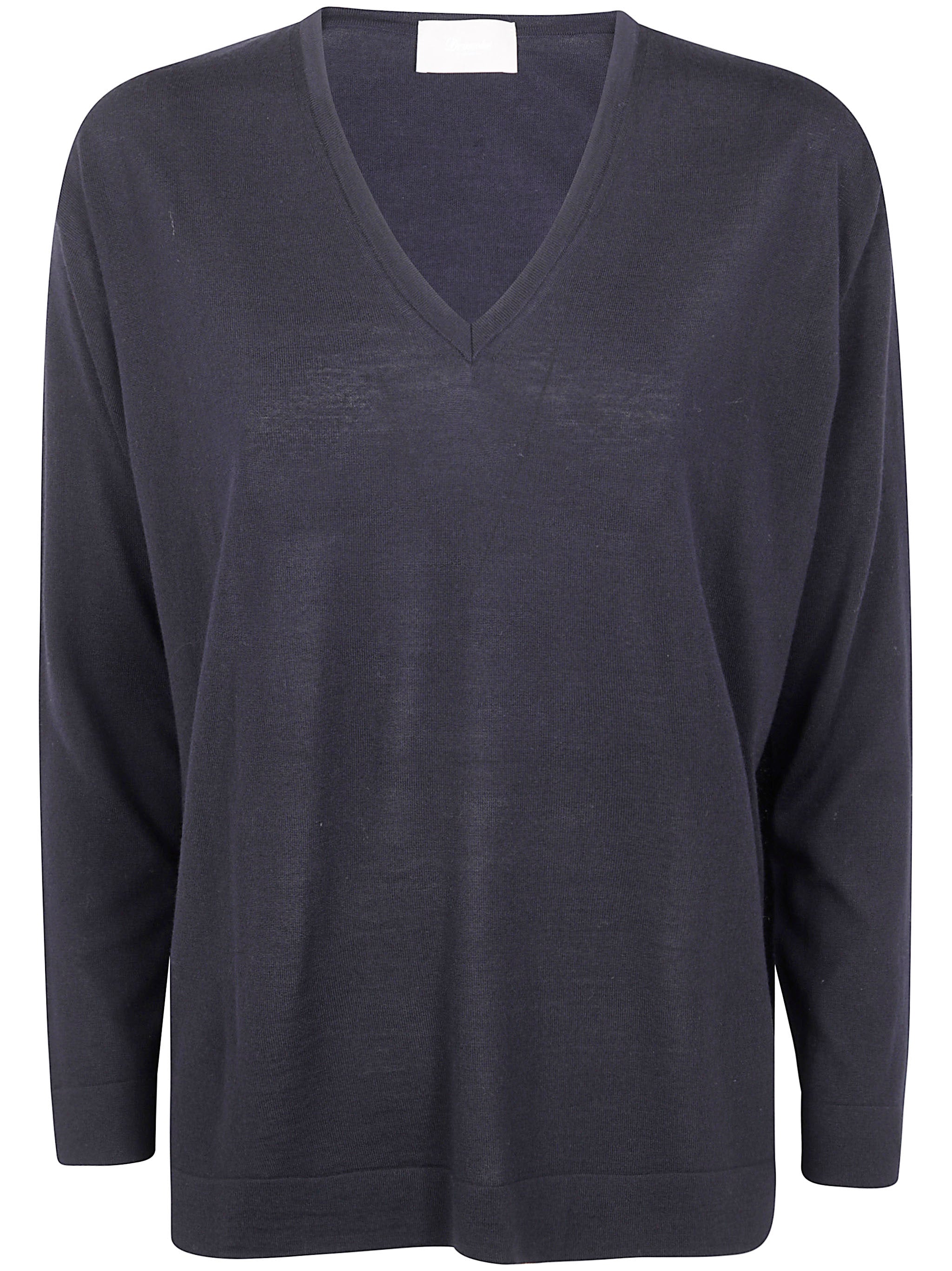 LONG SLEEVE V-NECK EXTRAFINE SWEATER Drumohr BLACK XS