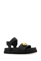 BLACK LEATHER PEBBLE SANDALS LOEWE