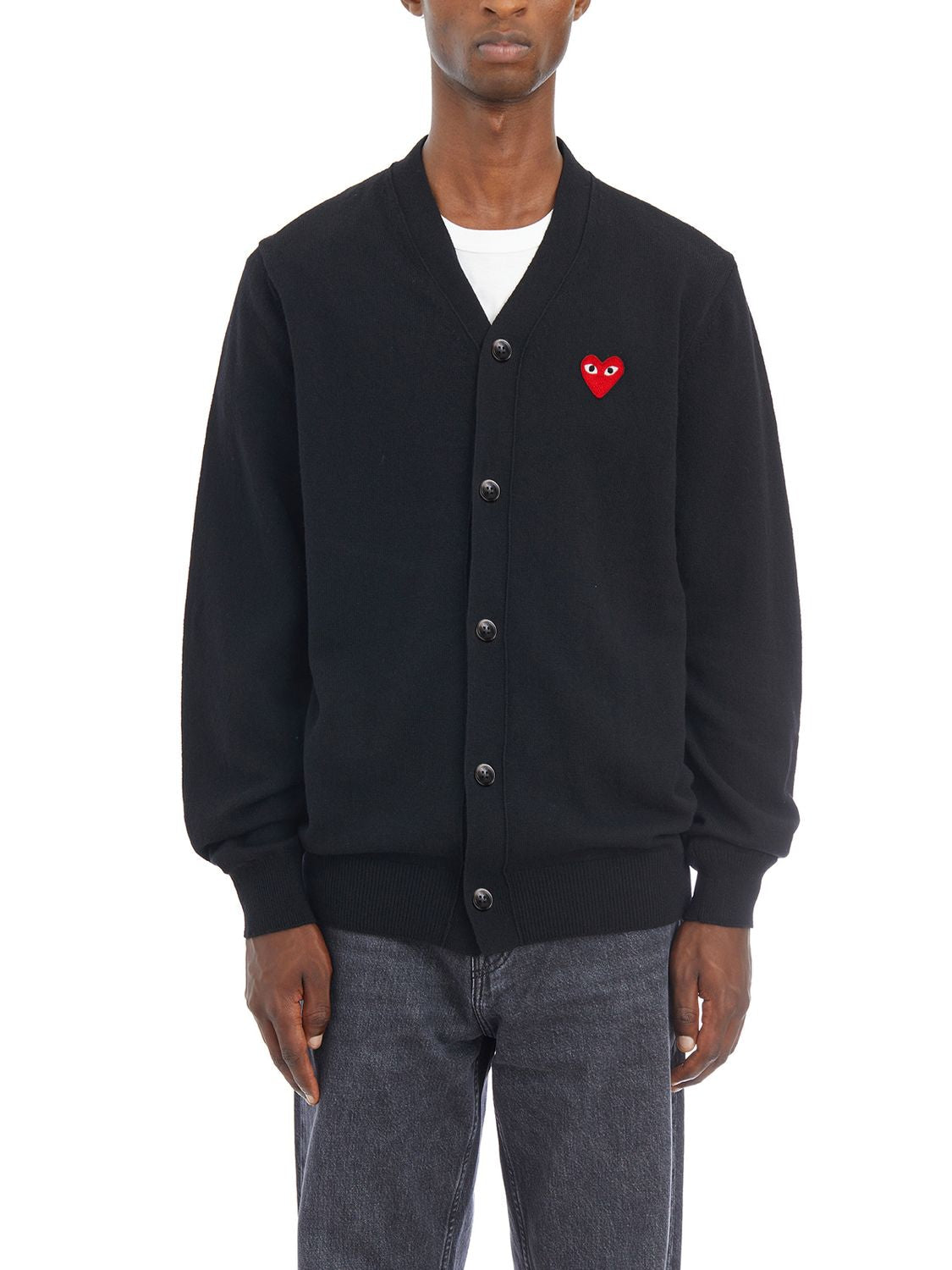 V-NECK LOGO CARDIGAN COMME DES GARÇONS PLAY BLACK M