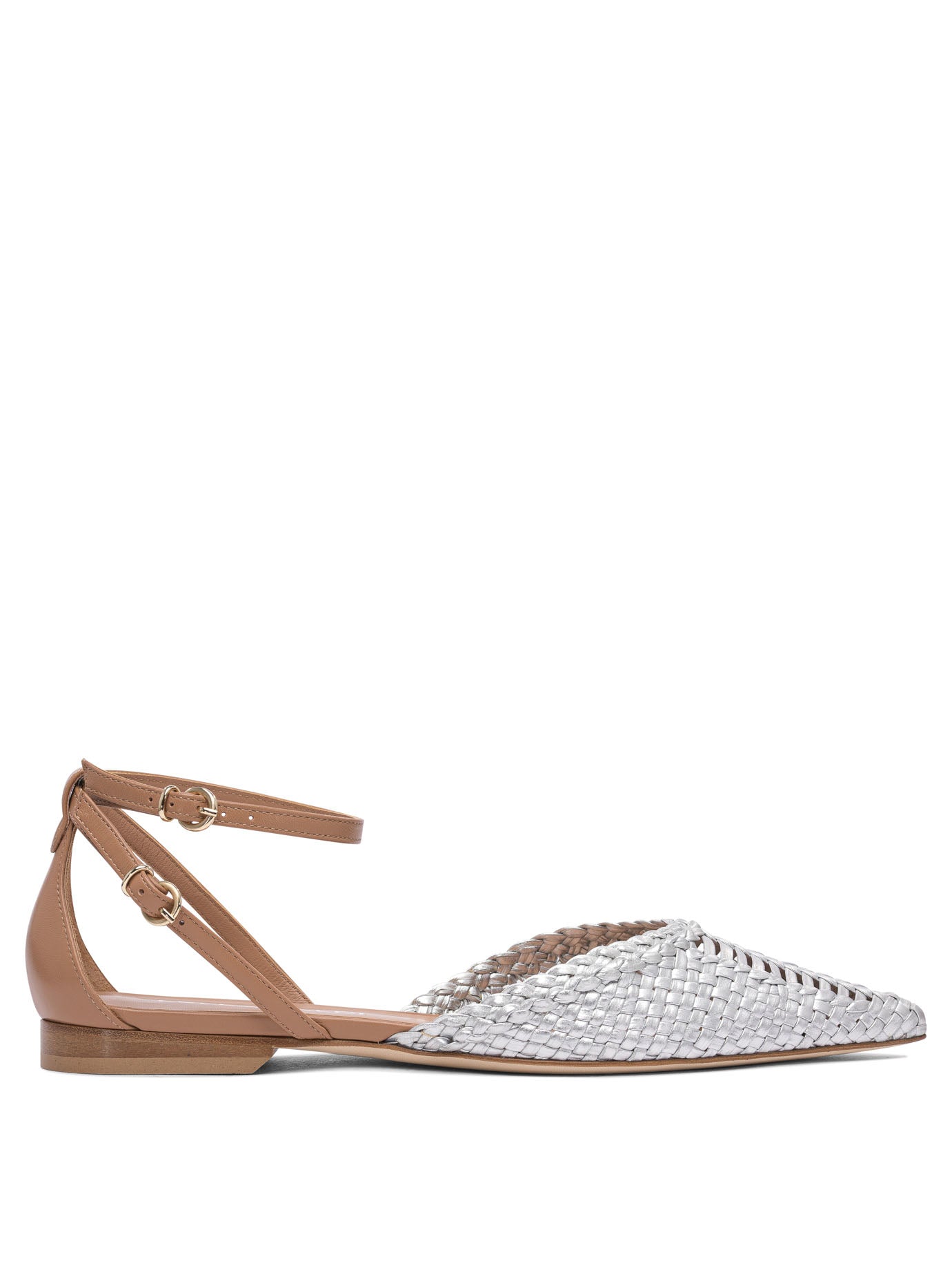 SILVER LEATHER BALLERINAS Lella Baldi SILVER 36.5