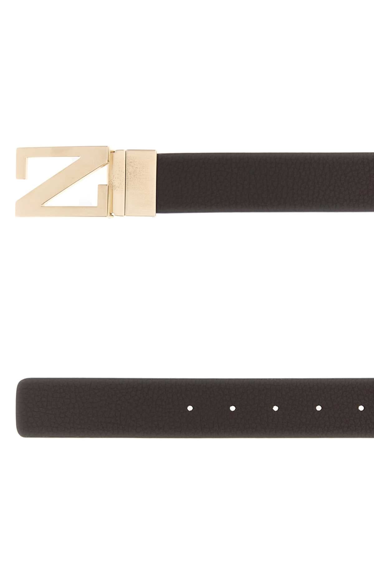 BROW LEATHER REVERSIBLE BELT Zegna