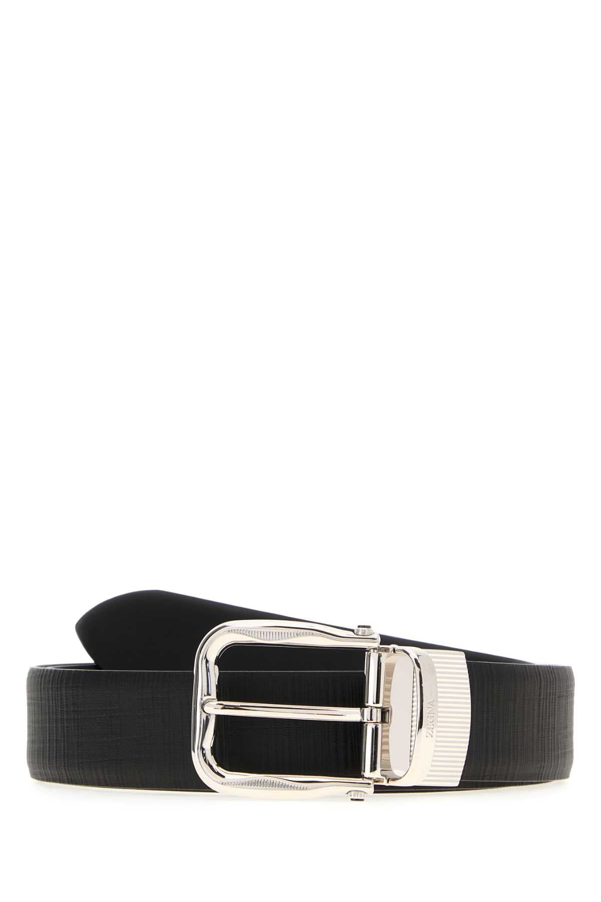 BLACK LEATHER REVERSIBLE BELT Zegna BLACK 90
