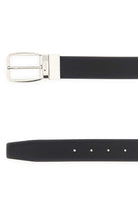 BLACK LEATHER REVERSIBLE BELT Zegna