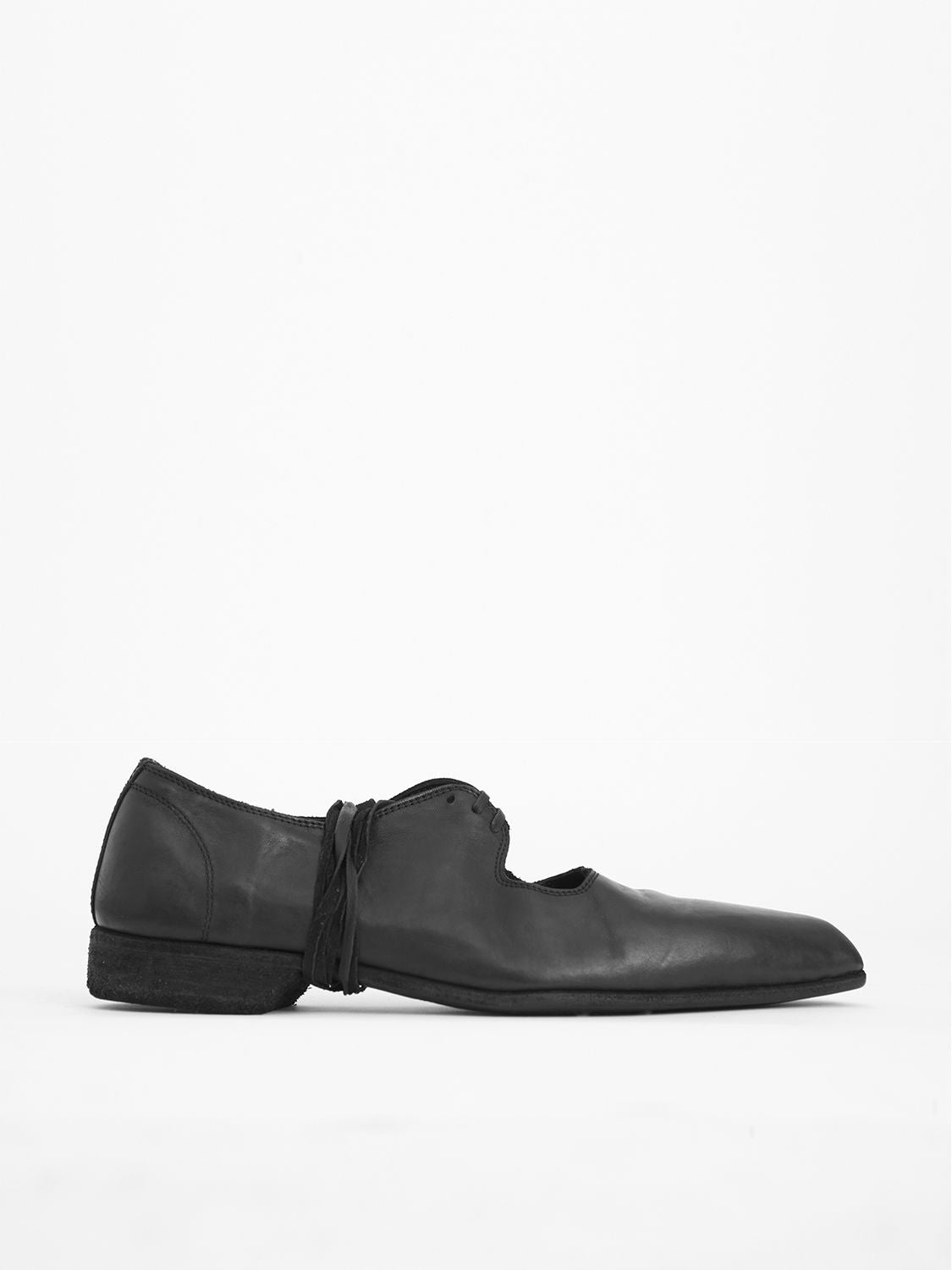 LEATHER LACE-UP SHOE Guidi BLACK 38