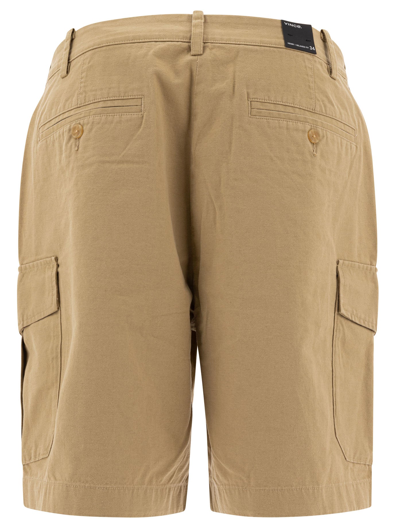 COTTON AND LINEN CARGO SHORTS Vince
