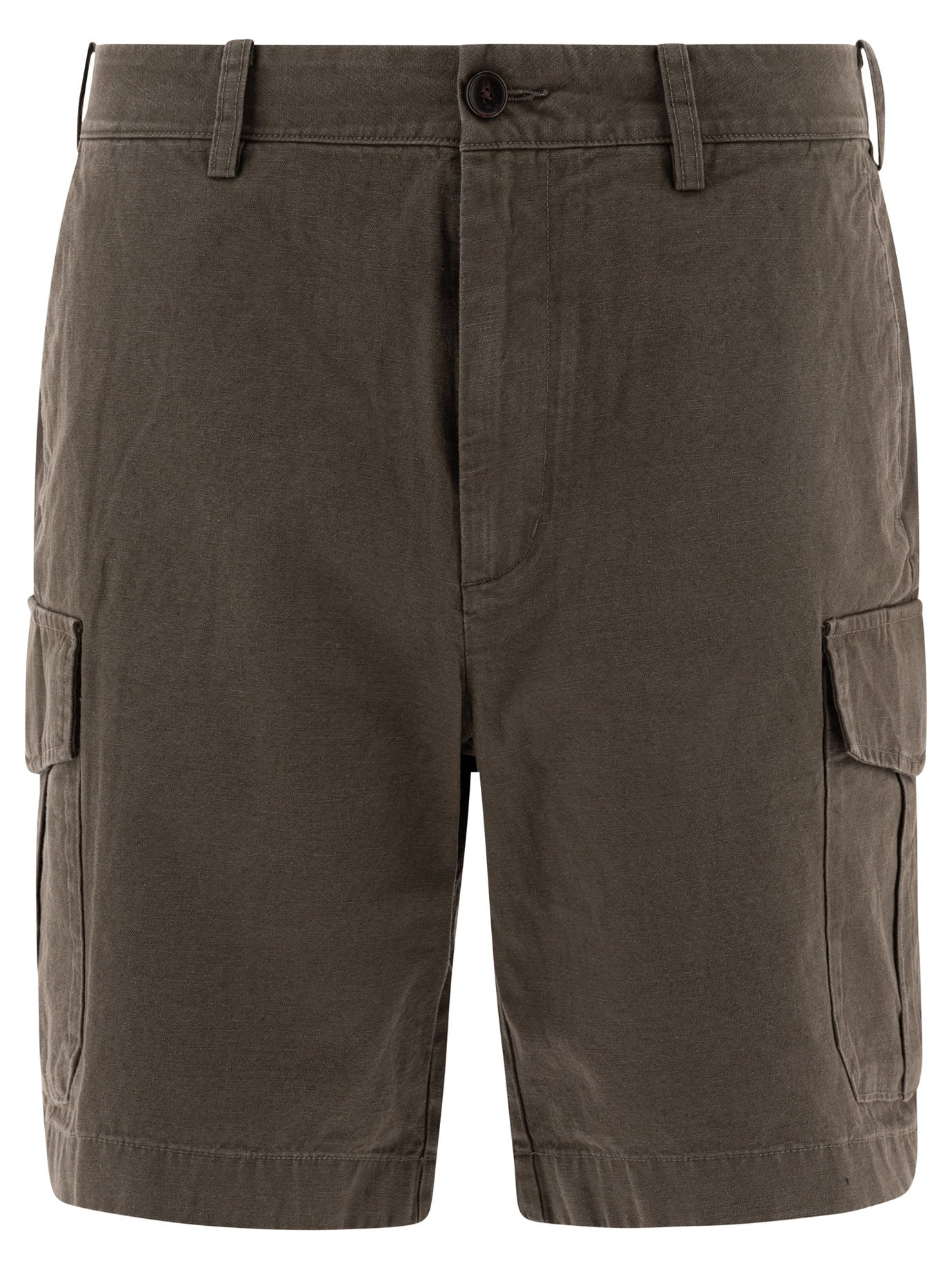 COTTON AND LINEN CARGO SHORTS Vince GREEN 36