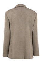SPARKLING ENGLISH RIB COTTON AND VISCOSE KNITTED JACKET WITH MONILI Brunello Cucinelli