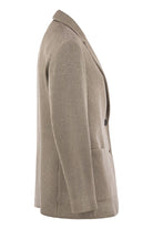 SPARKLING ENGLISH RIB COTTON AND VISCOSE KNITTED JACKET WITH MONILI Brunello Cucinelli