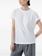 T-SHIRT WITH CONTRASTING TRIM Brunello Cucinelli
