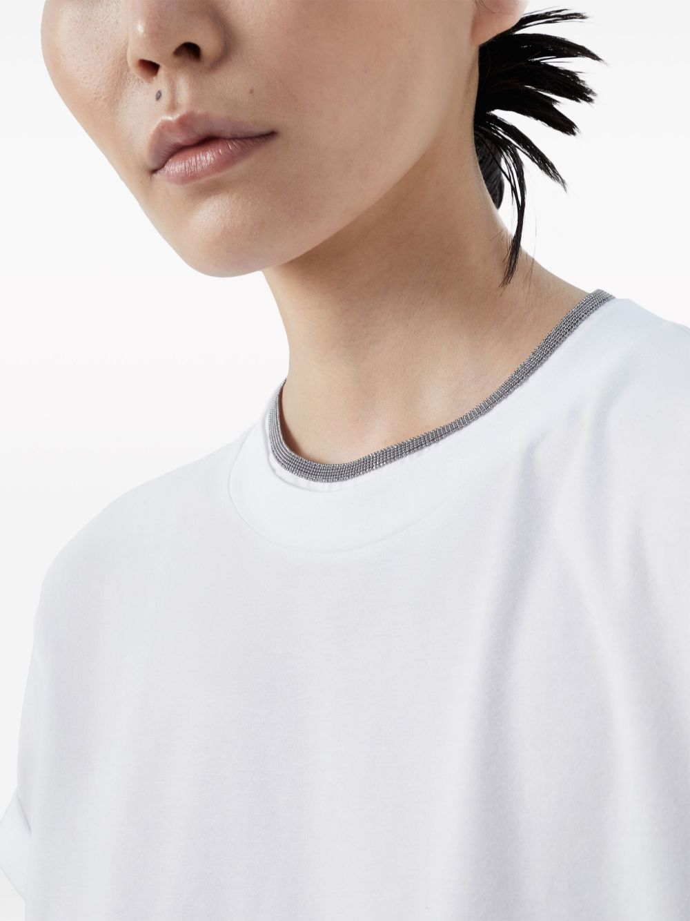 T-SHIRT WITH CONTRASTING TRIM Brunello Cucinelli